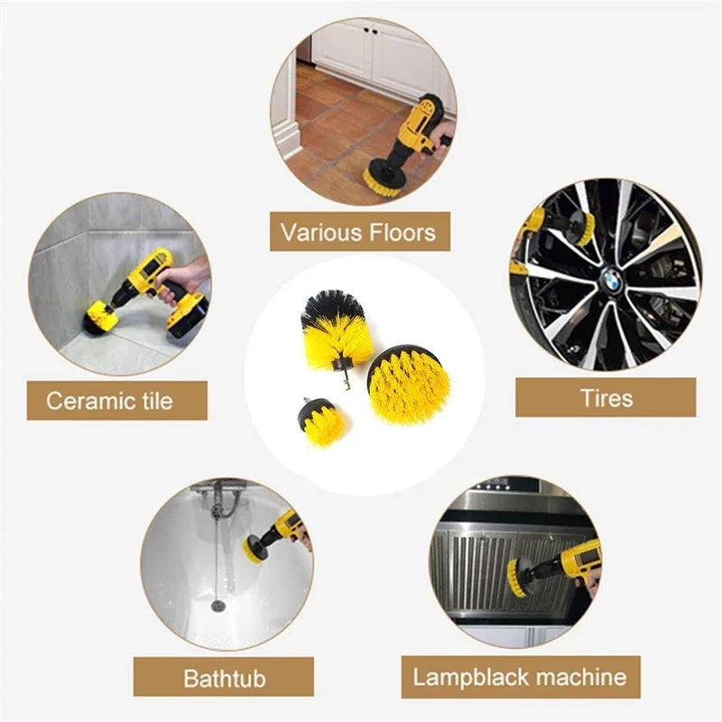 Free shipping 3 pcs/set electric scrubber drill clean brush for baseus official store car gadgets and accessories - petguardiansupplies