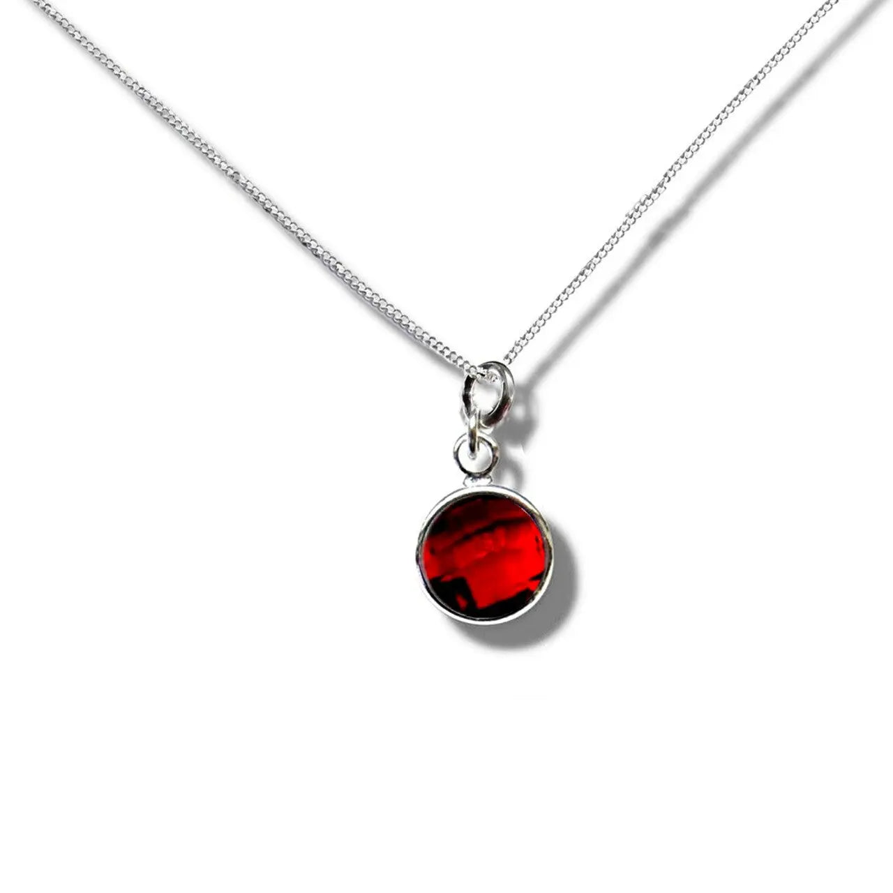 July Birthstone Necklace - bright red-0