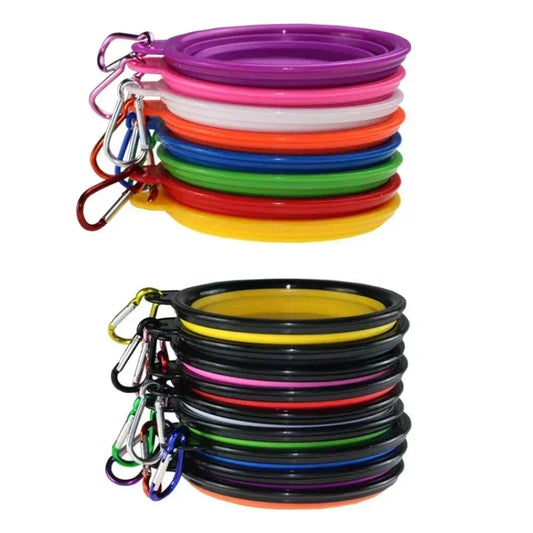 1000/350ml Solid Color Foldable Dog Bowl Food Container Collapsible Dog Bowl Water Dish Feeder Portable Water Bowl for Pet Cats - petguardiansupplies