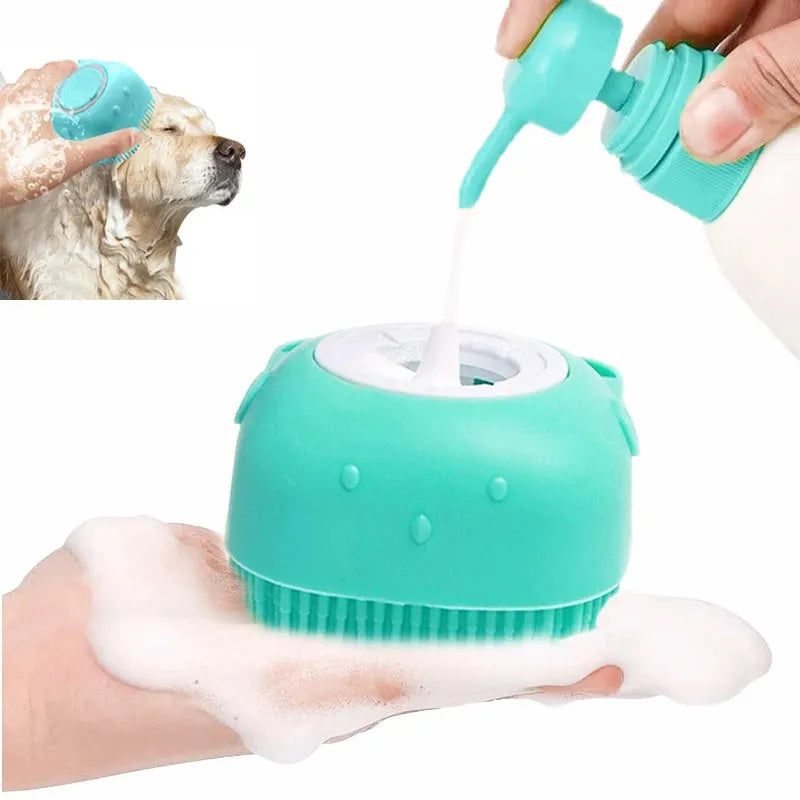 Pet Bathing Brush Soft Silicone Massager Shower Gel Bathing Brush Clean Tools Comb Dog Cat Cleaning Grooming Supplies - petguardiansupplies