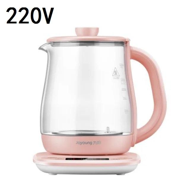 220V Jiuyang health pot multi-functional flower teapot glass stew tea pot 1.5L Portable Mini Multi Cooker Tea Dessert Cooker - petguardiansupplies