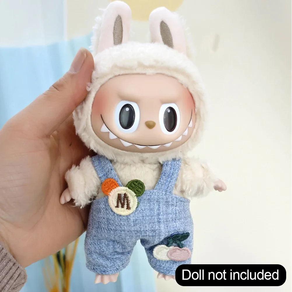 17cm Cute Mini Clothes Plush Hoodie Dolls Jumpsuit Clothing Fans Overalls No Doll Accessories for Korea Kpop Exo Labubu Idol - petguardiansupplies