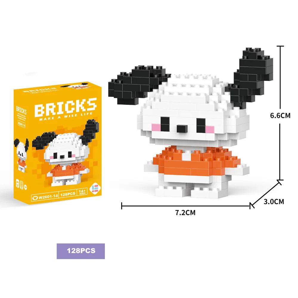 Building Blocks Kuromi Anime Figure Melody Cartoon Kids Toys Blocks for Lego Cute Hello Kitty Particles Assembled Blocks - petguardiansupplies