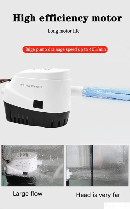 12V 24V 110V 220V 750GPH 1100GPH Automatic Boat Bilge Pump Auto Float Switch DC Submersible Electric Water Pump 12 24 V 220 Volt - petguardiansupplies