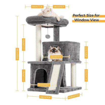 Speedy Pet Multifunctional Chair Creative Cube House with Scratching Removable Pad Cushions Pet Activity Cat Tree with Ball - petguardiansupplies