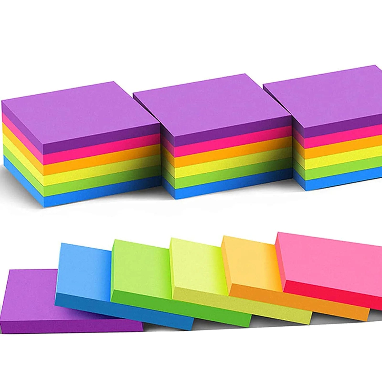 6 Pcs Fluorescent color 3*3inch Sticky Note Note Pads Stickers Planner Sticker Notepad Memo pad School Office Supplies - petguardiansupplies