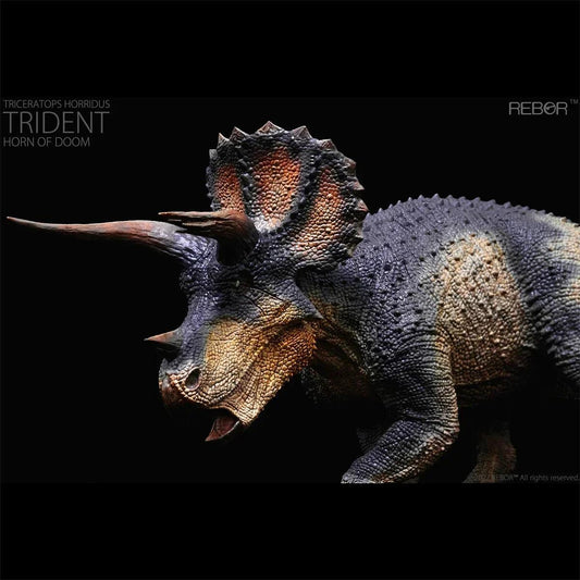 1:35 Rebor Triceratops One Blind Eye Broken Horn Horridus Trident Doom Dinosaur Model Toy - petguardiansupplies