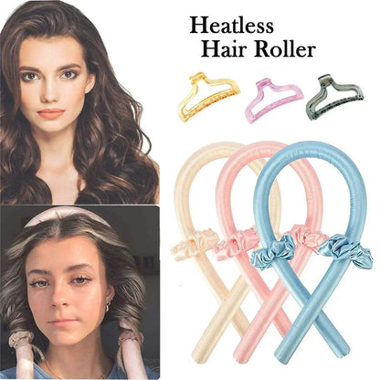 Heatless Curling Rod Headband No Heat Silk Curls Ribbon Hair Rollers Soft Headband Hair Styling Tools - petguardiansupplies