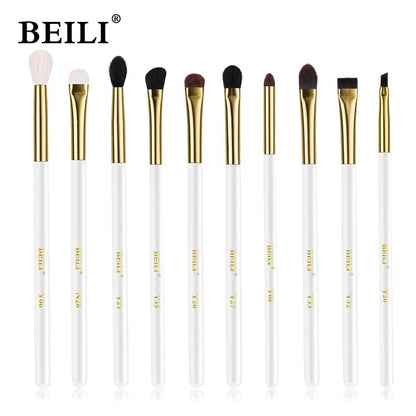 BEILI Black 10-19Pcs Makeup Brushes Natural Synthetic Hair Eyeshadow Blending Eyeliner Makeup Brush Set косметика - petguardiansupplies