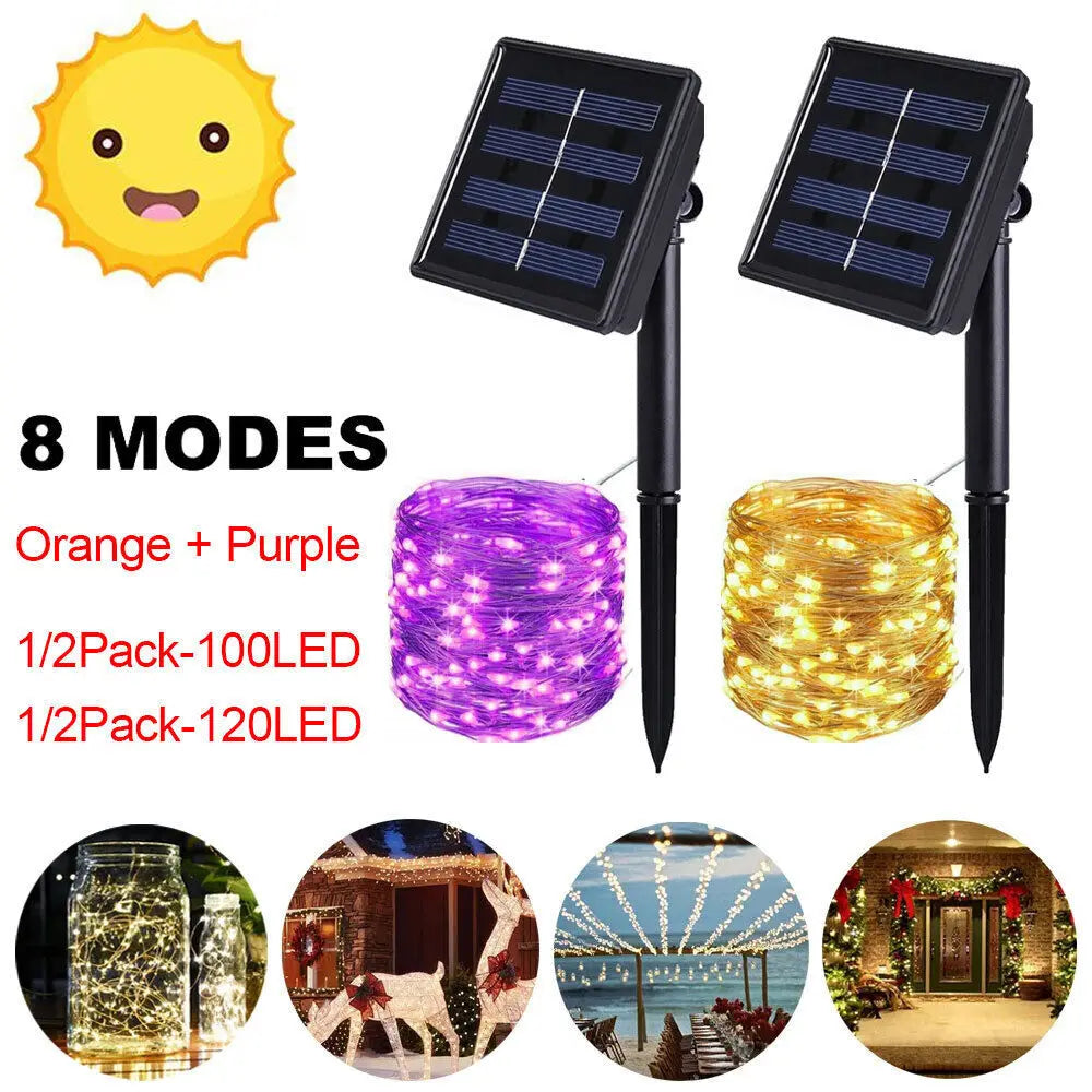 LED Solar String Lights Waterproof 10/12M Fairy Outdoor Garden Lamps - petguardiansupplies