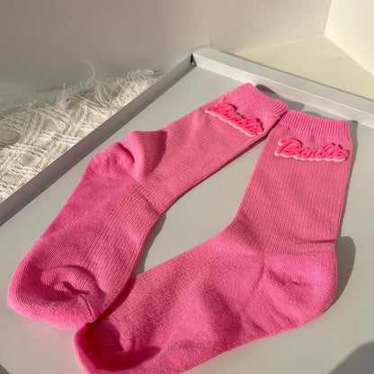 Kawali Anime Barbie Home Floor Socks Pink Fashion Sweet Warm Soft Comfortable Ins Cute Girls Gift Birthday Gift For Girlfriend - petguardiansupplies