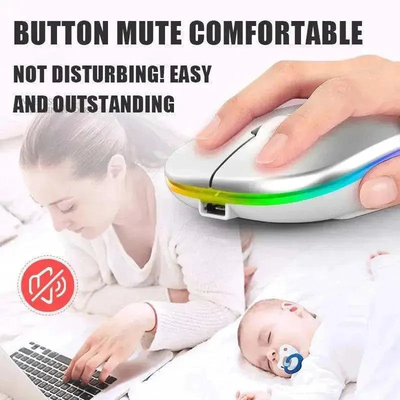 Tablet Phone Computer Bluetooth Wireless Mouse Charging Luminous 2.4G USB Wireless Mouse Portable Mouse - petguardiansupplies