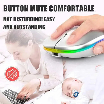 Tablet Phone Computer Bluetooth Wireless Mouse Charging Luminous 2.4G USB Wireless Mouse Portable Mouse - petguardiansupplies