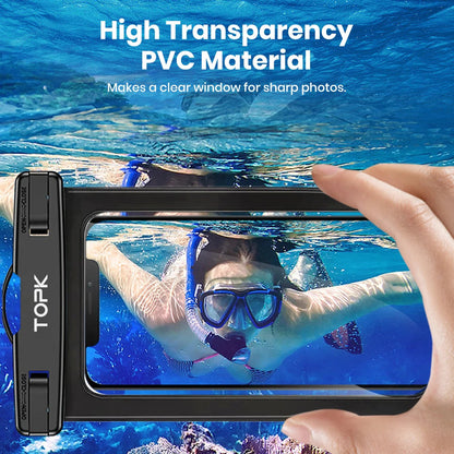 Waterproof Phone Pouch Case IPX8 Protective Cover with Clip Strap for Swimming Dry Bag Suitable for iPhone 15 Up to 7” - petguardiansupplies