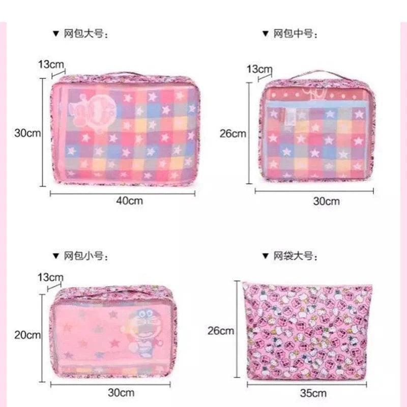 Kawaii Sanrio Hello Kitty Kuromi Portable Luggage Storage Bag Sorting Clothes Travel Bag 6 Pcs Set Combination Miscellaneous Bag - petguardiansupplies