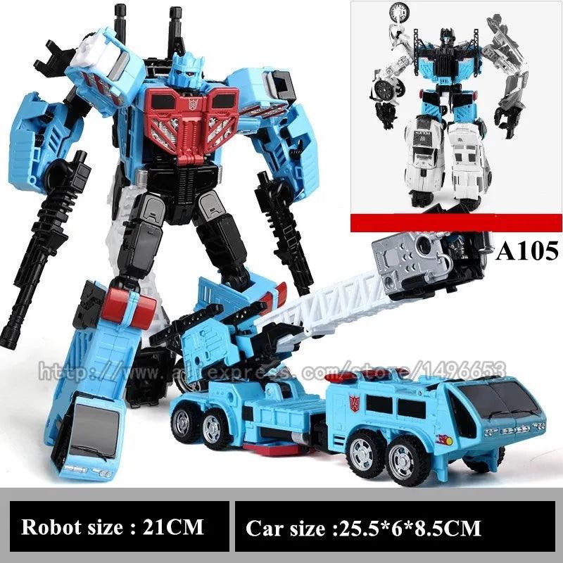 Haizhixing 5 IN 1 Transformation Robot Car Toys Anime Devastator Aircraft Tank Model KO Boys Truck Collection Kid Adult Gift - petguardiansupplies