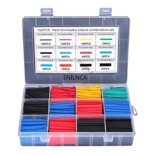 127-750pcs Heat-shrink Tubing Thermoresistant Tube Heat Shrink Wrapping Kit Electrical Connection Wire Cable Insulation Sleeving - petguardiansupplies