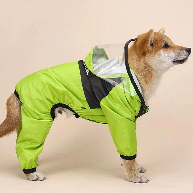 Pet Dog Raincoat Waterproof Waterproof with Transparent Hooded Jumpsuit Dog Clothing Clothes for Dogs Cats Jacket Dog Costume - petguardiansupplies