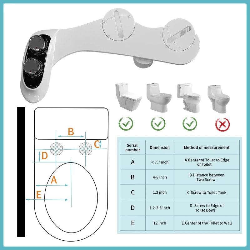 Toilet Bidet Digital Display Women's Washer Temperature Adjustable Non-Electric Self-Cleaning Double Nozzle Hot And Cold Bidet - petguardiansupplies