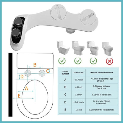 Toilet Bidet Digital Display Women's Washer Temperature Adjustable Non-Electric Self-Cleaning Double Nozzle Hot And Cold Bidet - petguardiansupplies