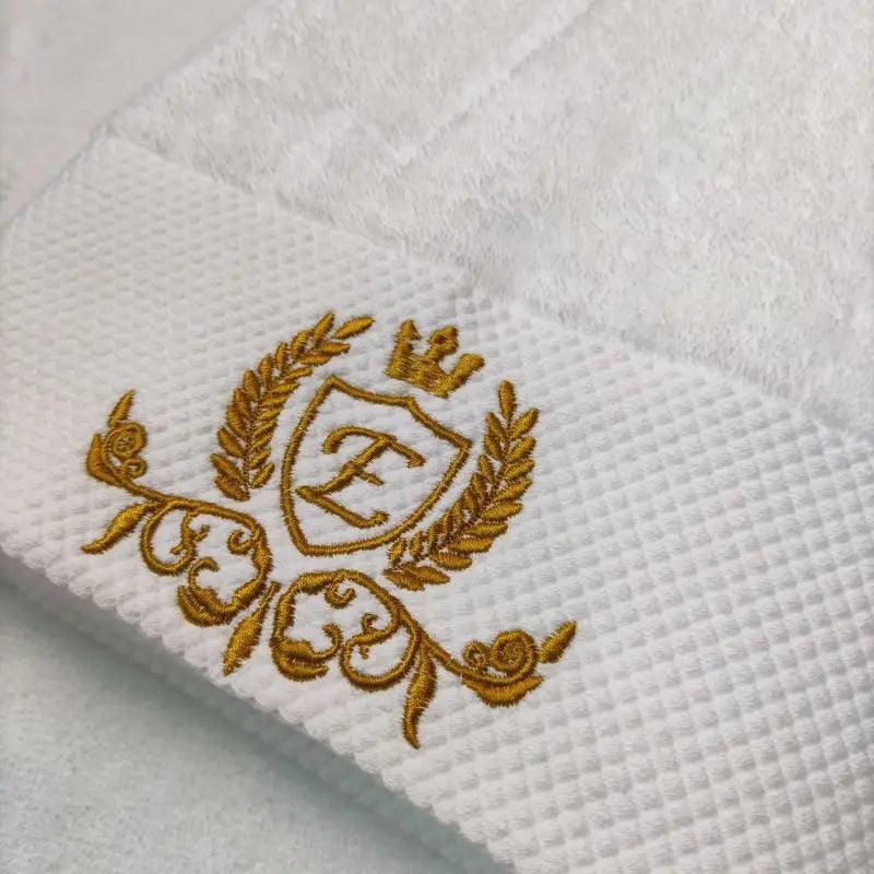 AHSNME White Cotton Personalise Bath Towels Hotel SPA Club Sauna Beauty Salon Custom Embroidery Logo Restaurant Hand Towel - petguardiansupplies