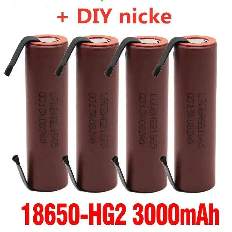 Original ForLG HG2 3000mAh battery 3.6v 18650 battery with strips soldered battery for screwdrivers 30A high current+DIY nickel - petguardiansupplies