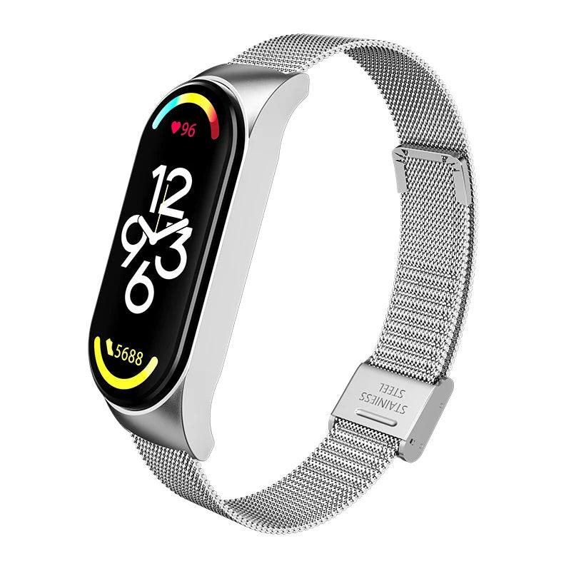 Metal Strap bracelet for Xiaomi mi band 7 6 5 3 4 strap Stainless Steel MiBand 4 Smart Wrist Strap for xiao mi miband 4 3 straps - petguardiansupplies