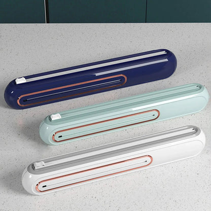 Plastic Wrap Dispenser Magnetic Refillable Food Cling Film Dispenser with Slide Cutter Aluminum Foil Dispenser Kitchen Supplies - petguardiansupplies