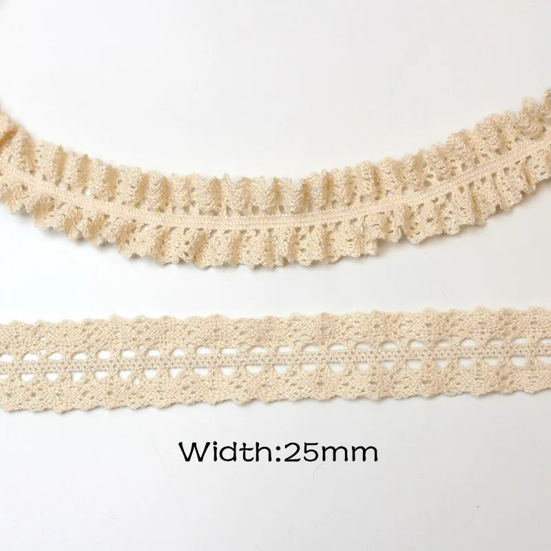 5yards/lot Elastic Beige Lace Trims Cotton White Stretch Lace Ribbon Diy Socks Dress Hometexile Edge Wrap Webbing Tape Ornament - petguardiansupplies