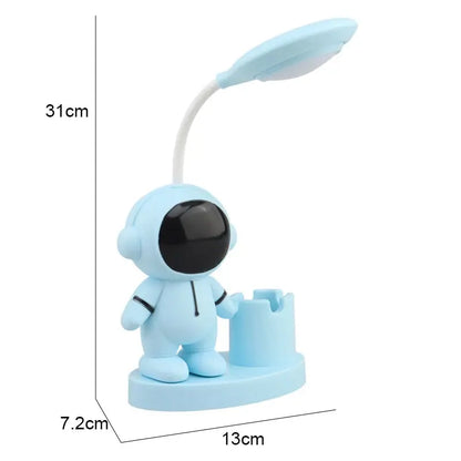 Creative Cute Astronaut Flexible Led Study Desk Lamp with Pencil Sharpener Bedside Color Adjust Table Lamp for Kids Student Room - petguardiansupplies