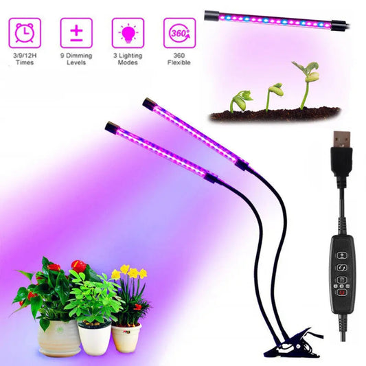 2/3 HEAD USB LED PLANT GROW LIGHT FOR INDOOR USE - petguardiansupplies