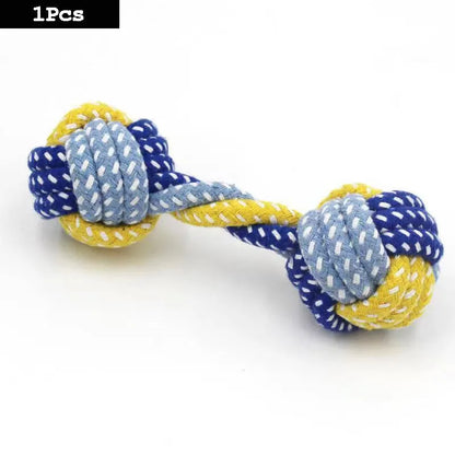 1PC Dog Toy Carrot Knot Rope Ball Cotton Rope Dumbbell Puppy Cleaning Teeth Chew Toy Durable Braided Bite Resistant Pet Supplies - petguardiansupplies