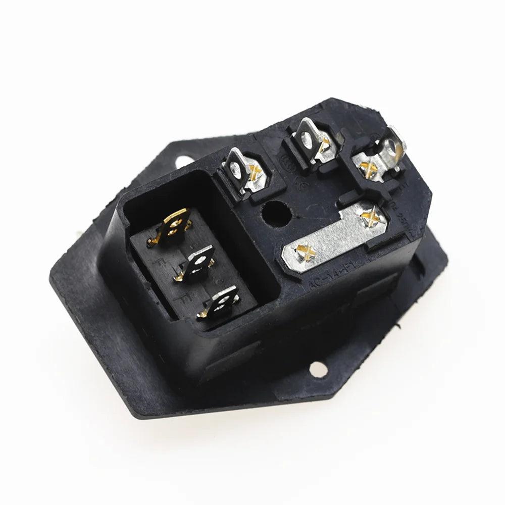 1Pcs AC-01A Power Rocker Switch IEC 3 Pin 320 C14 Inlet Power Sockets Switch Connector Plug 10A 250V - petguardiansupplies