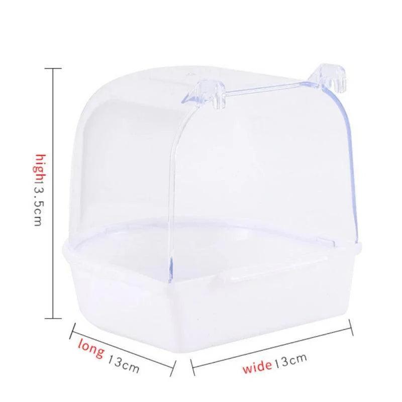 Pet Bird Bath Box Bird Cage Accessory Bathing Tub for Small Brids Parakeet Budgerigar Lovebirds Small Animals - petguardiansupplies