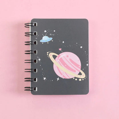 1 Pcs Planet Flip Coil Book Student Portable Pocket Notebooks Mini Notebook A7 Mini Notes School Supplies Office Stationery - petguardiansupplies