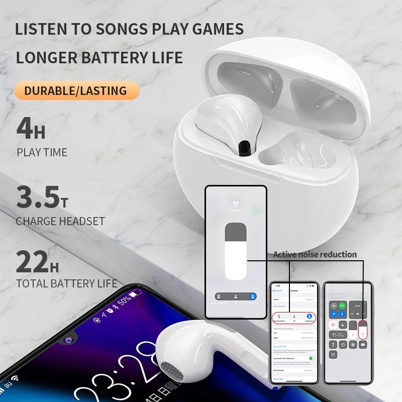 NEW Original Air Pro 6 TWS Wireless Headphones Fone Bluetooth Earphones Mic Pods In Ear Earbuds Earbuds sport Headset For Xiaomi - petguardiansupplies