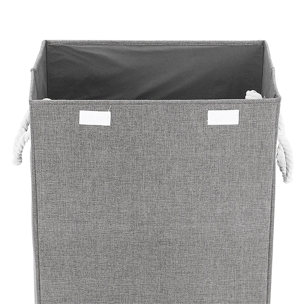 Linen Foldable Laundry Basket Clothes Storage Bag with Lid - petguardiansupplies