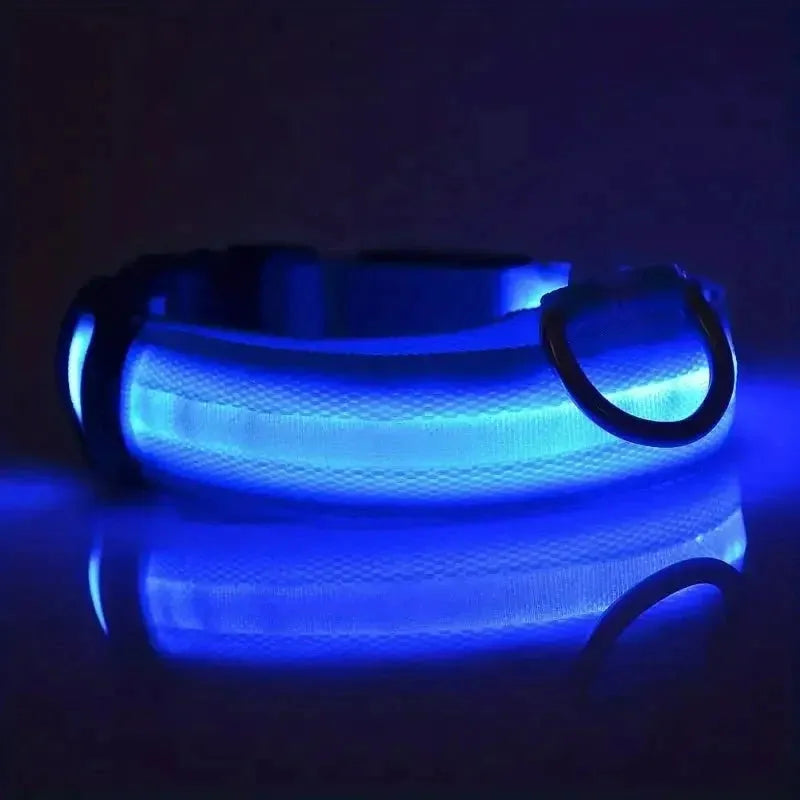 Nylon LED Night Safety Flashing Glow In The Dark Dog Leash Dogs Luminous Fluorescent Pet Dog Collar - petguardiansupplies