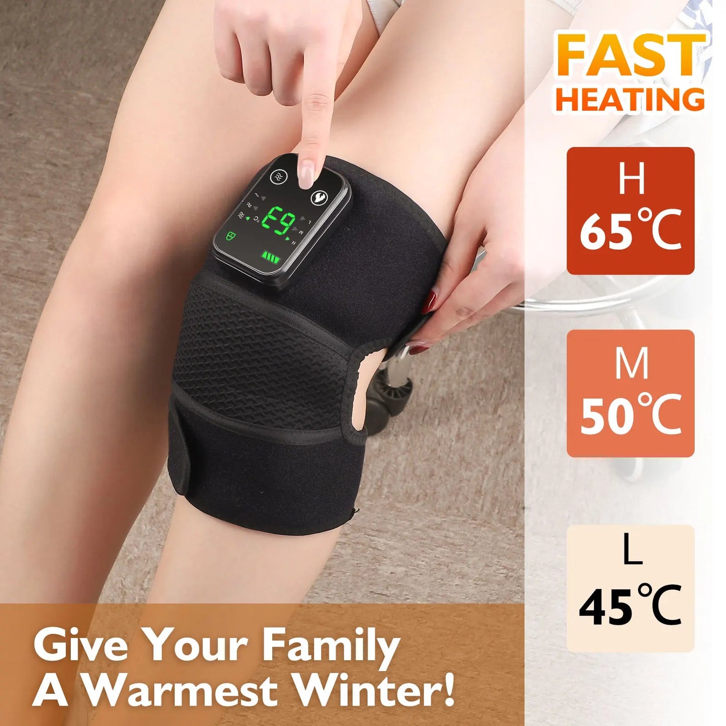 Electric Heating Knee Pad Vibration Massage Leg Joint Elbow Support Shoulder Warming Knee Temperature Massager - petguardiansupplies