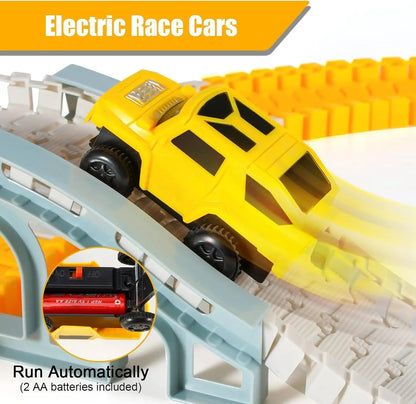 260 PCS Construction Race Tracks for Kids Toys, 2 Electric Cars, 4 Construction Cars, 1 Map & Flexible DIY Track Set for 3+ kids - petguardiansupplies