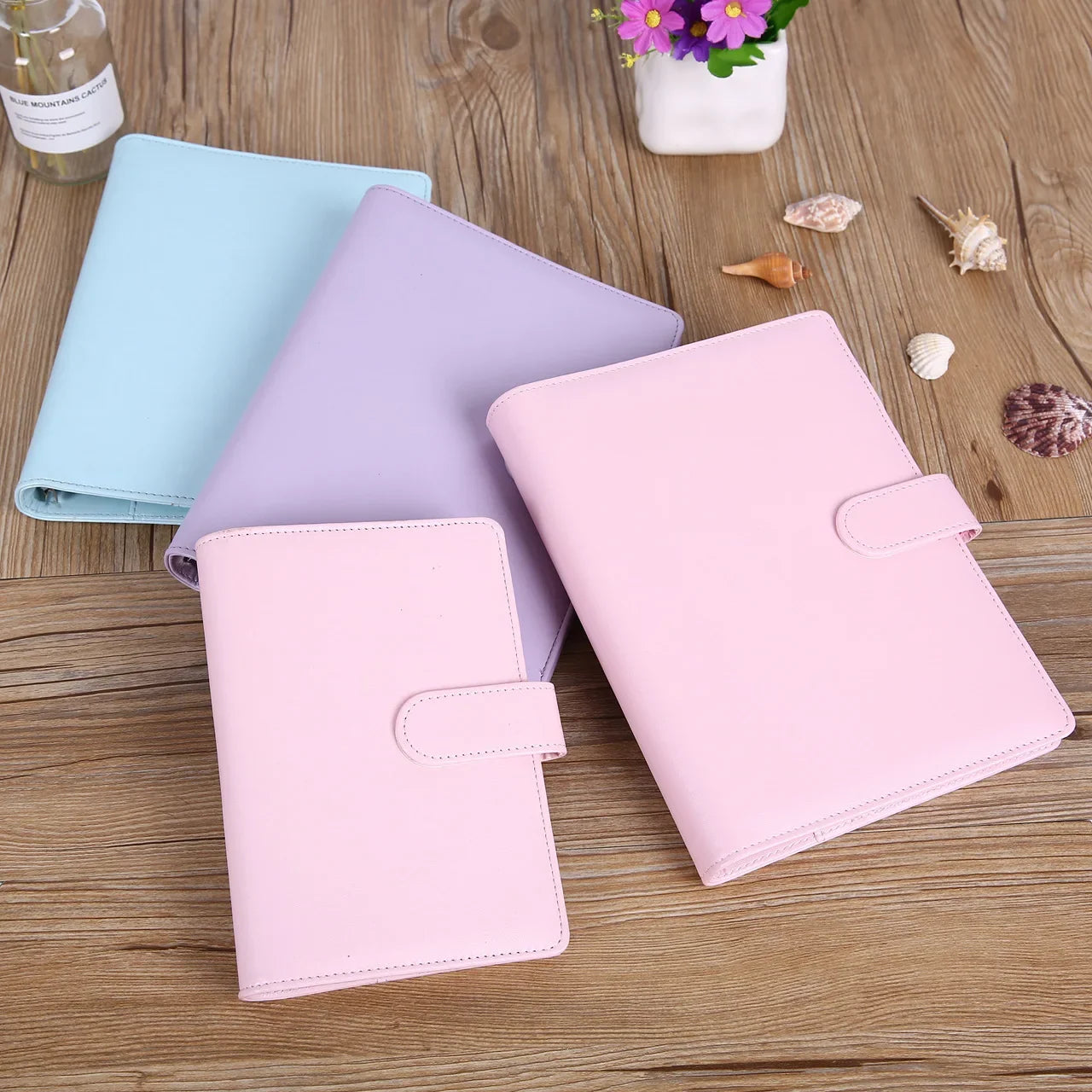 A5 A6  Macaroon Sercies 18Colors Binder PU Clip-on Notebook Leather Loose Leaf DIY Notebook Only Cover Stationery - petguardiansupplies