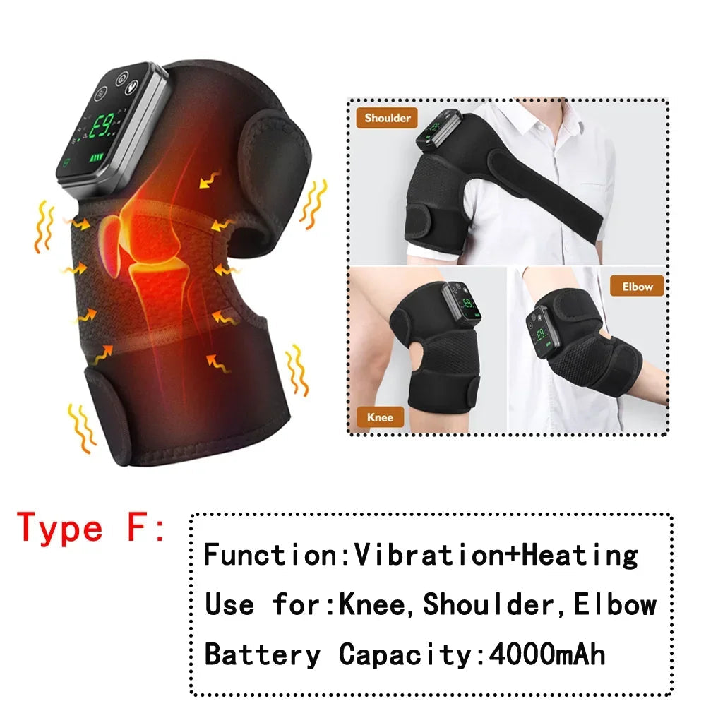 Electric Heating Knee Pad Vibration Massage Leg Joint Elbow Support Shoulder Warming Knee Temperature Massager - petguardiansupplies