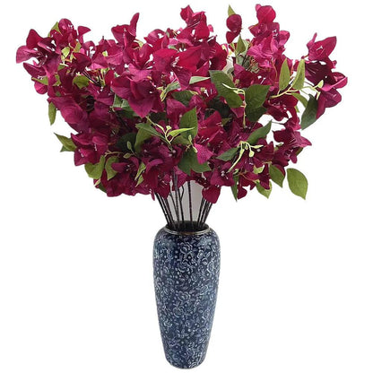 New Arrival 6pcs Silk Bougainvillea Glabra Artificial 3 Forks Bougainvillea Spectabilis Flower Branches - petguardiansupplies