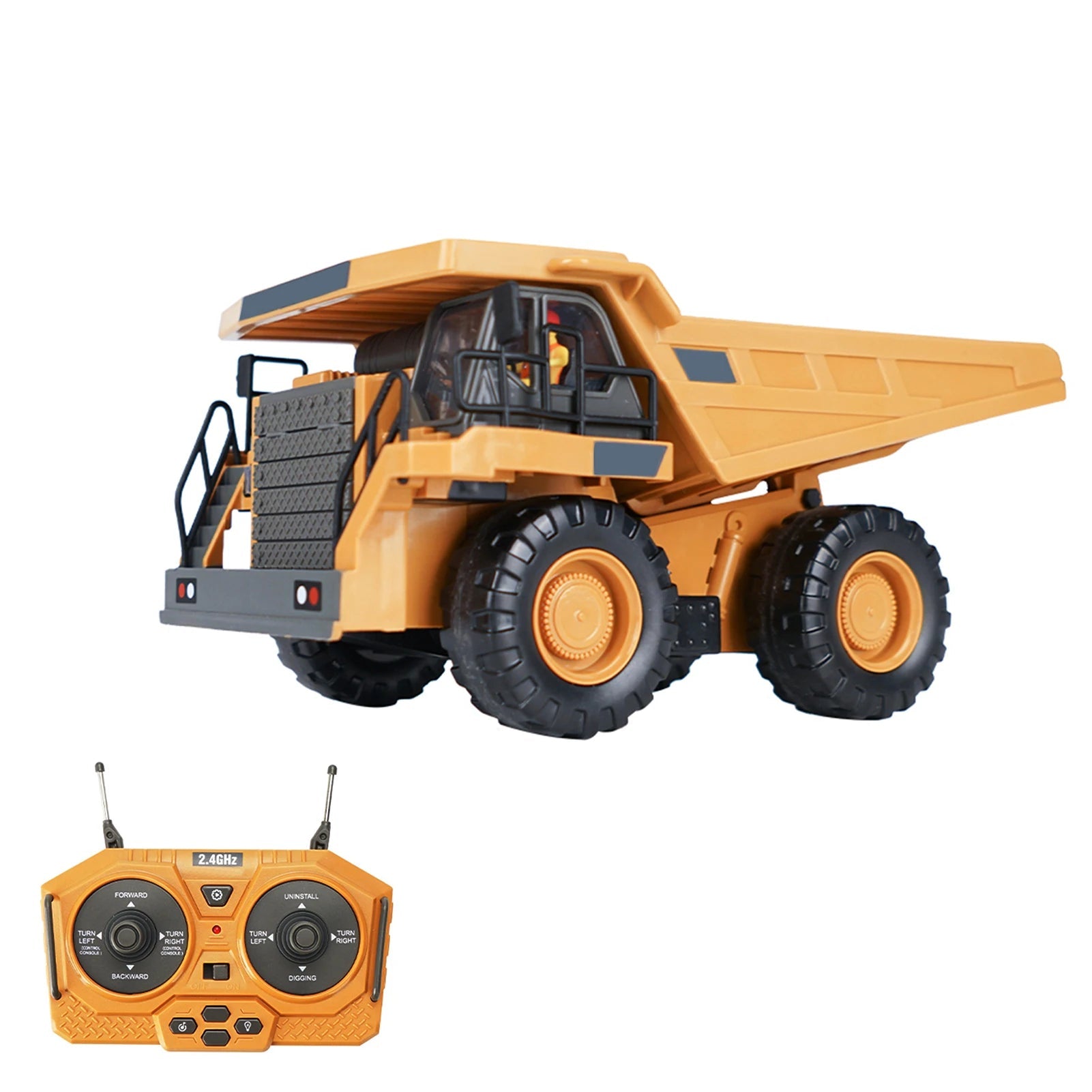 RC Excavator 1/20 2.4GHz 11CH RC Construction Truck Engineering Vehicles Educational Toys for Kids with Light Music - petguardiansupplies