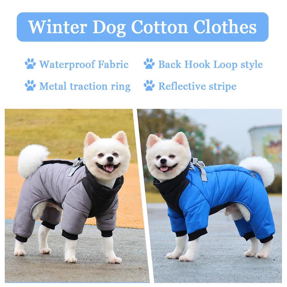 Winter Dog Clothes Thicken Warm Puppy Jacket French Bulldog Waterproof Coat for Small Medium Dogs Pug Chihuahua Cotton Clothing - petguardiansupplies