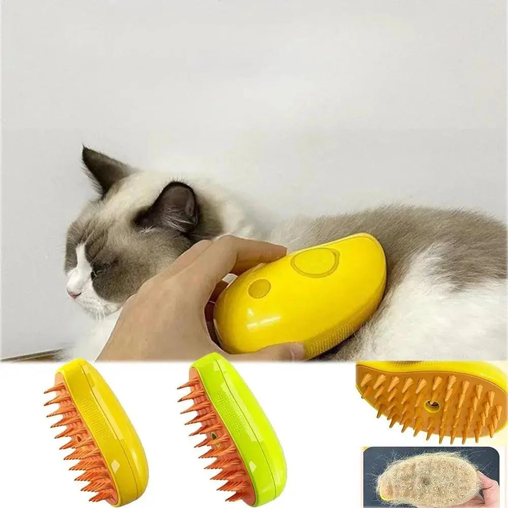 Cat Dog Steam Brush Electric Spray Water Spray Kitten Pet Comb Soft Silicone Depilation Cats Bath Hair Brush Grooming Supplies - petguardiansupplies