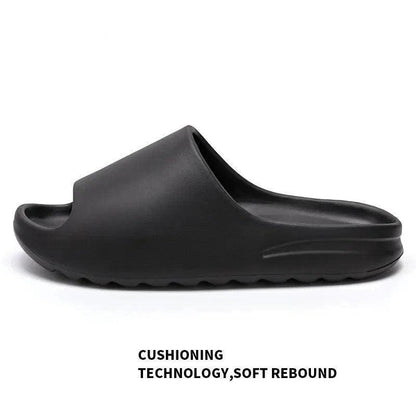 Yeezy Trendy Men's Slippers Thick Bottom Anti-slip Coconut Groove Slides Sandals For Beach Outerwear Summer 2023 - petguardiansupplies