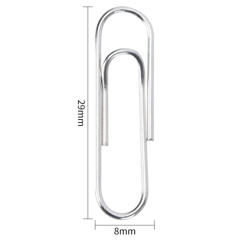 500/300/100/50PCS Metal Silver Paper Clips for Paperwork Stainless Steel Bookmark Paperclips Organizers Office School Supplies - petguardiansupplies