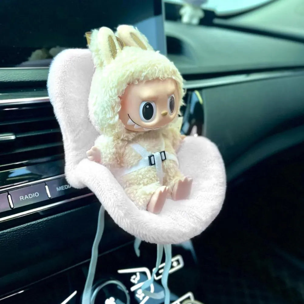 Labbubu Soft Doll Safety Seat for Car Cute Gifts - petguardiansupplies