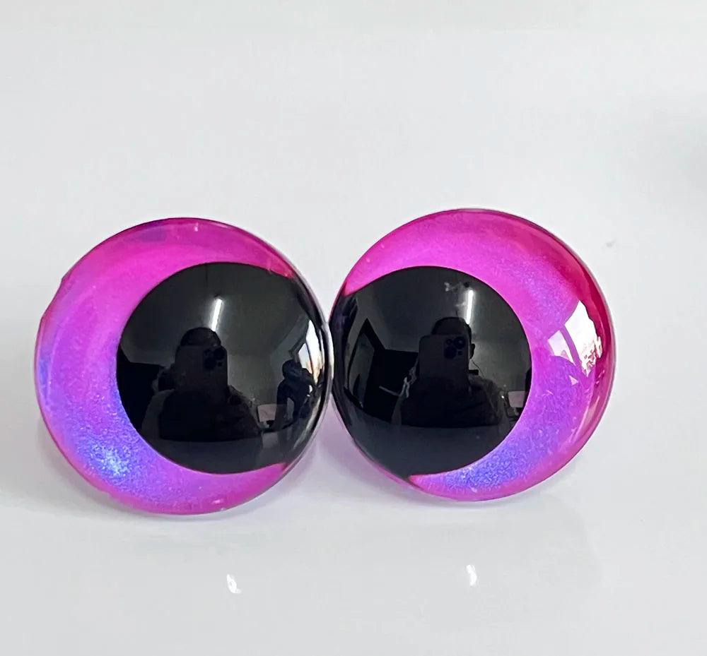 new 12mm 14mm 16mm 18mm 20mm 25mm 30mm 35mm 3D black pupil toy eyes handpaint color with hard washer-size color option - petguardiansupplies